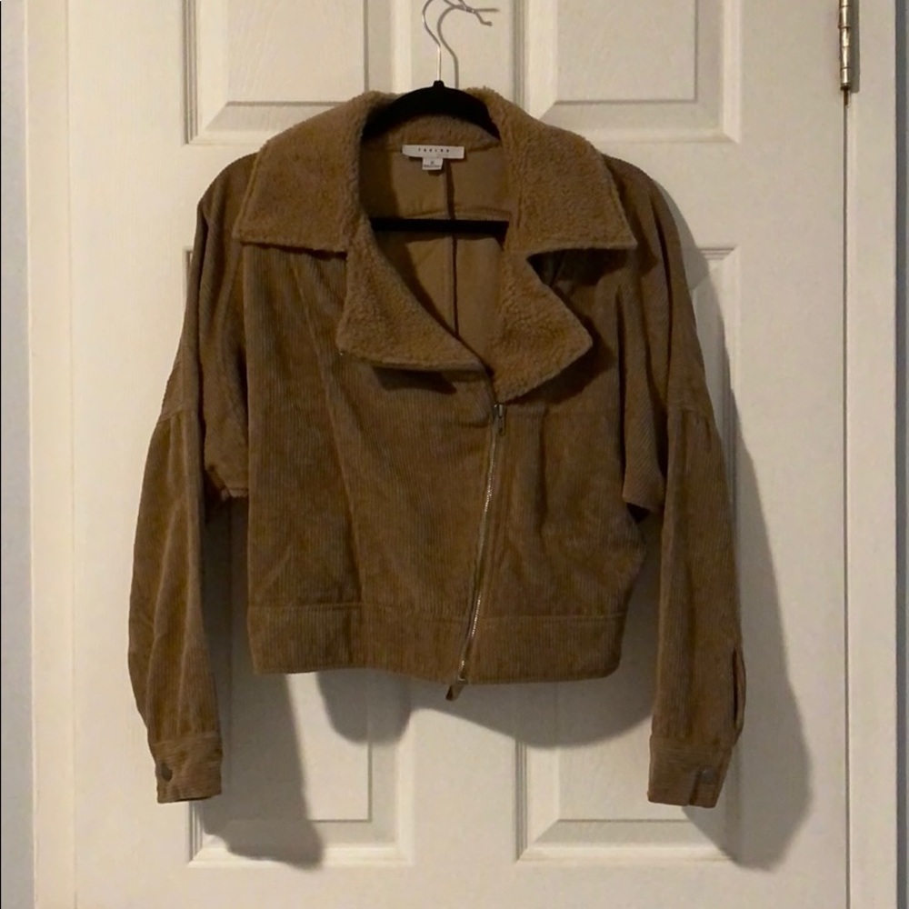 Corduroy Brown Moto Jacket (S)
